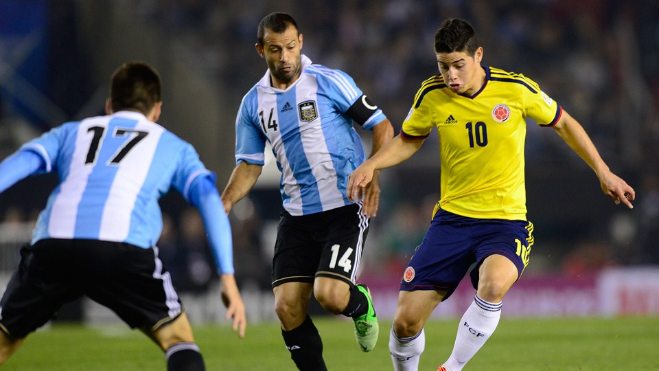 Hình ảnh đối đầu Colombia vs Argentina